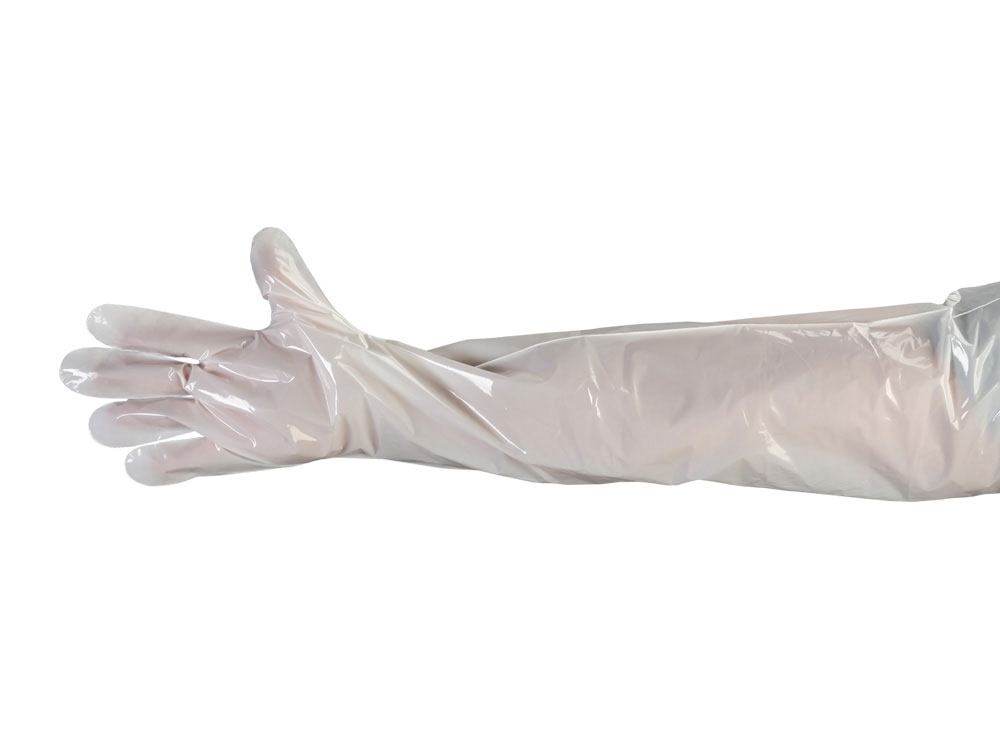 #1 Poly Glove Brand 34" Shoulder Length Glove, 1.5 mil 1,000 ct